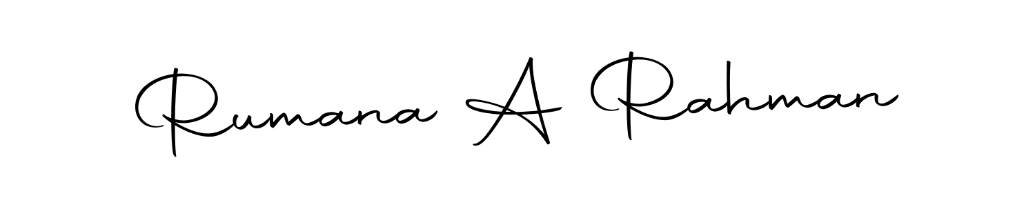 You should practise on your own different ways (Autography-DOLnW) to write your name (Rumana A Rahman) in signature. don't let someone else do it for you. Rumana A Rahman signature style 10 images and pictures png