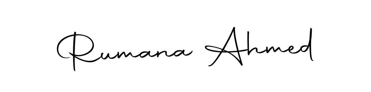 Design your own signature with our free online signature maker. With this signature software, you can create a handwritten (Autography-DOLnW) signature for name Rumana Ahmed. Rumana Ahmed signature style 10 images and pictures png