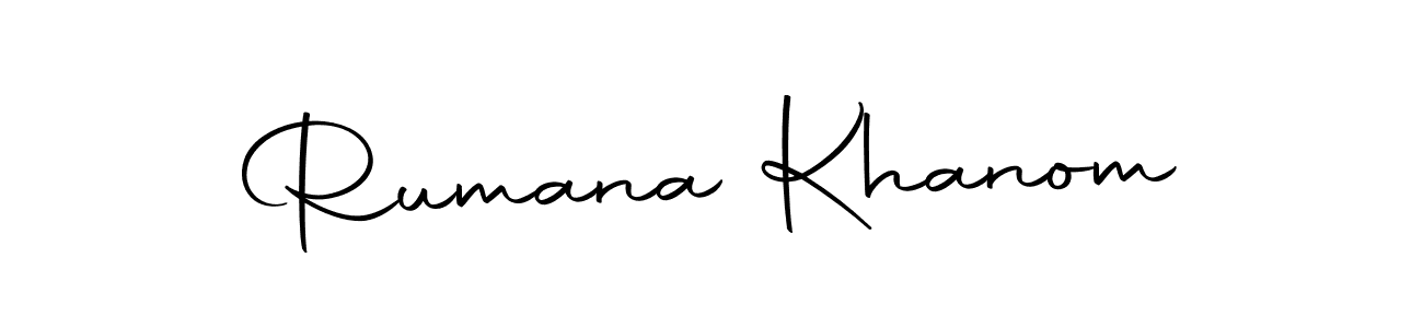 Make a beautiful signature design for name Rumana Khanom. With this signature (Autography-DOLnW) style, you can create a handwritten signature for free. Rumana Khanom signature style 10 images and pictures png