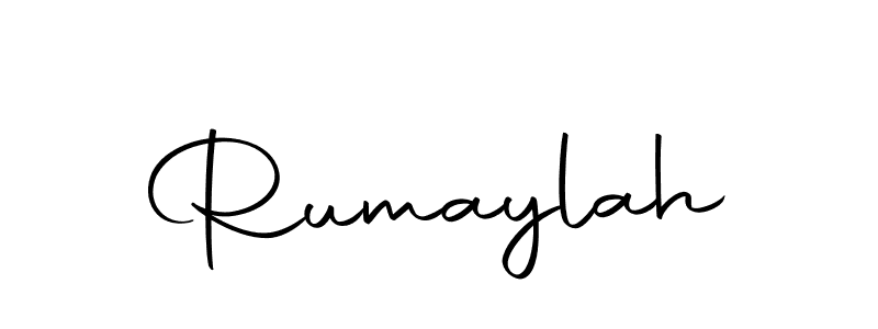 Create a beautiful signature design for name Rumaylah. With this signature (Autography-DOLnW) fonts, you can make a handwritten signature for free. Rumaylah signature style 10 images and pictures png