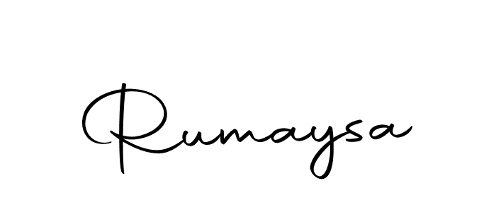 Create a beautiful signature design for name Rumaysa. With this signature (Autography-DOLnW) fonts, you can make a handwritten signature for free. Rumaysa signature style 10 images and pictures png