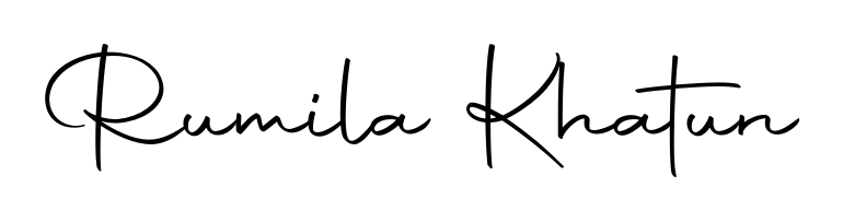 The Autography-DOLnW typeface gives name Rumila Khatun a refined look. Suitable for certificates, diplomas, and official verification. Rumila Khatun signature style 10 images and pictures png