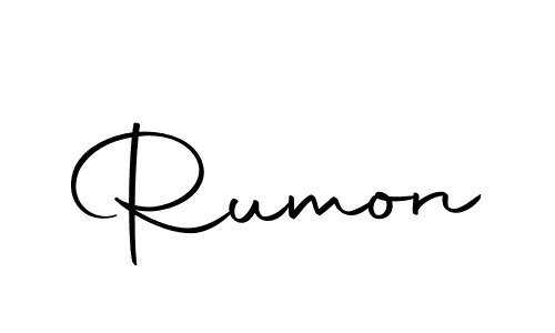 Make a beautiful signature design for name Rumon. With this signature (Autography-DOLnW) style, you can create a handwritten signature for free. Rumon signature style 10 images and pictures png