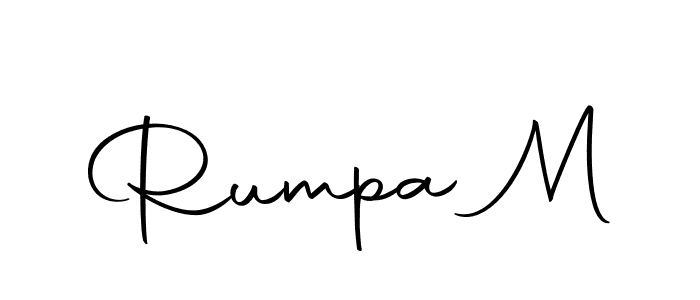 Use a signature maker to create a handwritten signature online. With this signature software, you can design (Autography-DOLnW) your own signature for name Rumpa M. Rumpa M signature style 10 images and pictures png