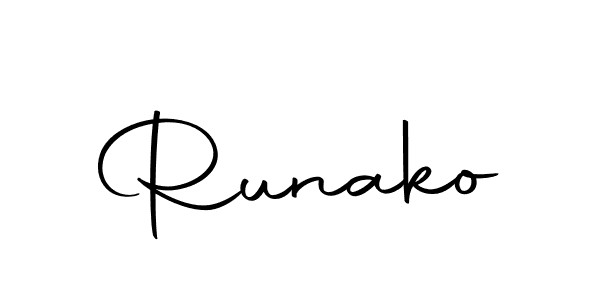 Create a beautiful signature design for name Runako. With this signature (Autography-DOLnW) fonts, you can make a handwritten signature for free. Runako signature style 10 images and pictures png