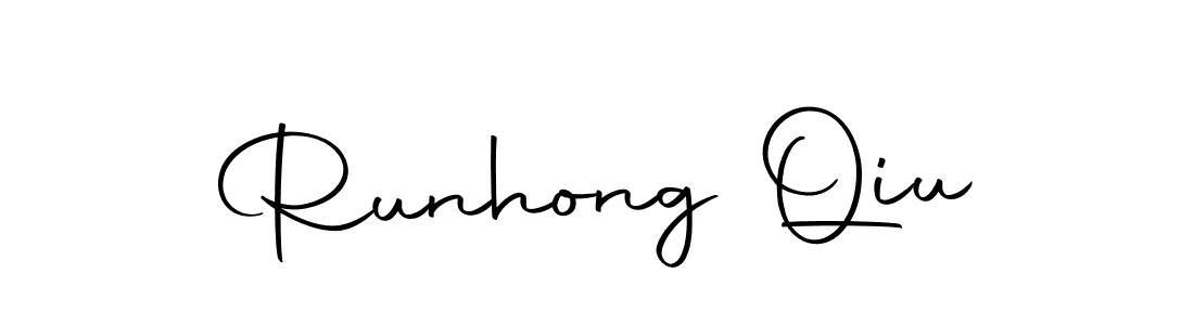 You should practise on your own different ways (Autography-DOLnW) to write your name (Runhong Qiu) in signature. don't let someone else do it for you. Runhong Qiu signature style 10 images and pictures png