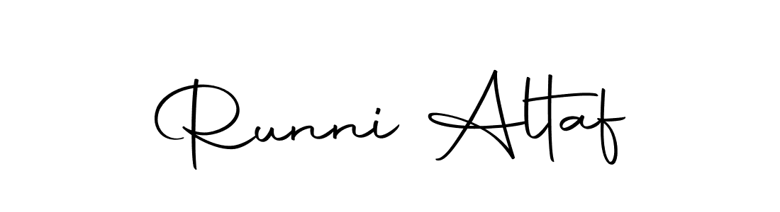 The best way (Autography-DOLnW) to make a short signature is to pick only two or three words in your name. The name Runni Altaf include a total of six letters. For converting this name. Runni Altaf signature style 10 images and pictures png