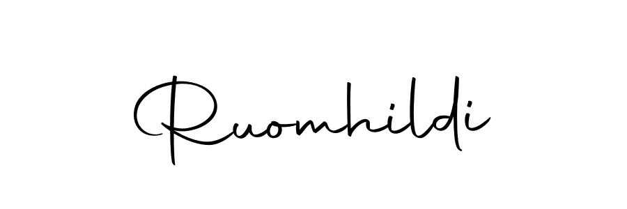 You can use this online signature creator to create a handwritten signature for the name Ruomhildi. This is the best online autograph maker. Ruomhildi signature style 10 images and pictures png