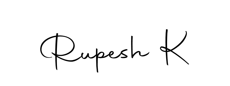 Use a signature maker to create a handwritten signature online. With this signature software, you can design (Autography-DOLnW) your own signature for name Rupesh K. Rupesh K signature style 10 images and pictures png