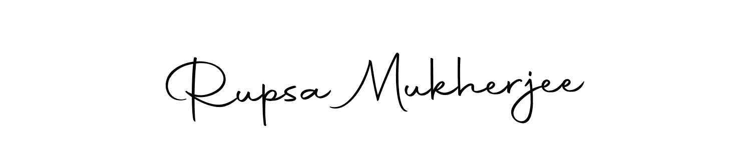 How to make Rupsa Mukherjee name signature. Use Autography-DOLnW style for creating short signs online. This is the latest handwritten sign. Rupsa Mukherjee signature style 10 images and pictures png