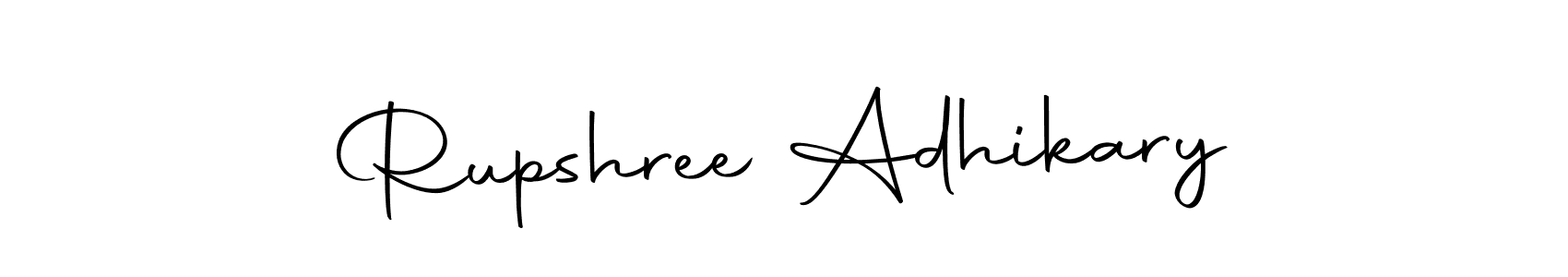 How to make Rupshree Adhikary name signature. Use Autography-DOLnW style for creating short signs online. This is the latest handwritten sign. Rupshree Adhikary signature style 10 images and pictures png