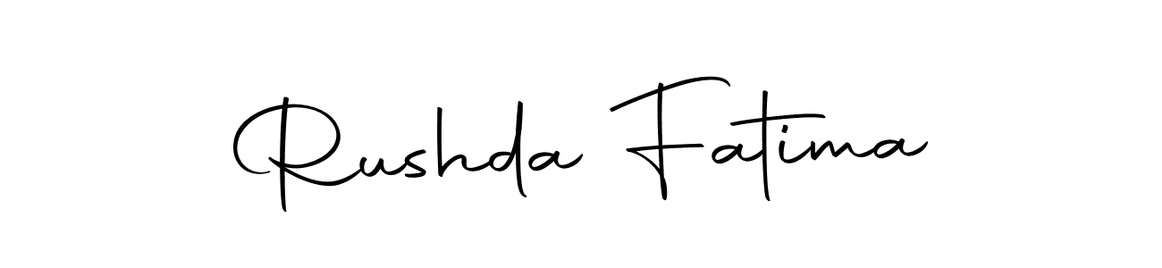 Create a beautiful signature design for name Rushda Fatima. With this signature (Autography-DOLnW) fonts, you can make a handwritten signature for free. Rushda Fatima signature style 10 images and pictures png