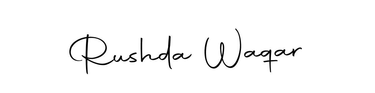 if you are searching for the best signature style for your name Rushda Waqar. so please give up your signature search. here we have designed multiple signature styles  using Autography-DOLnW. Rushda Waqar signature style 10 images and pictures png