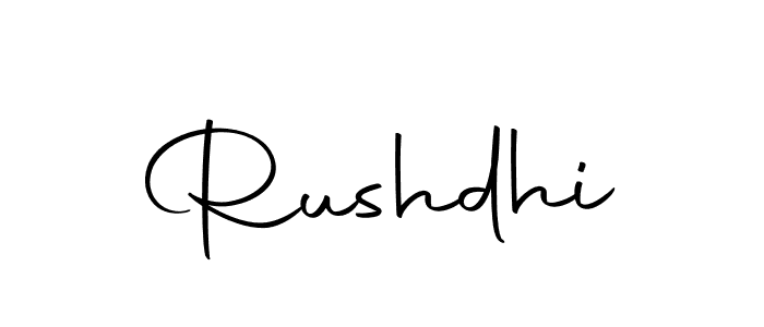 Design your own signature with our free online signature maker. With this signature software, you can create a handwritten (Autography-DOLnW) signature for name Rushdhi. Rushdhi signature style 10 images and pictures png