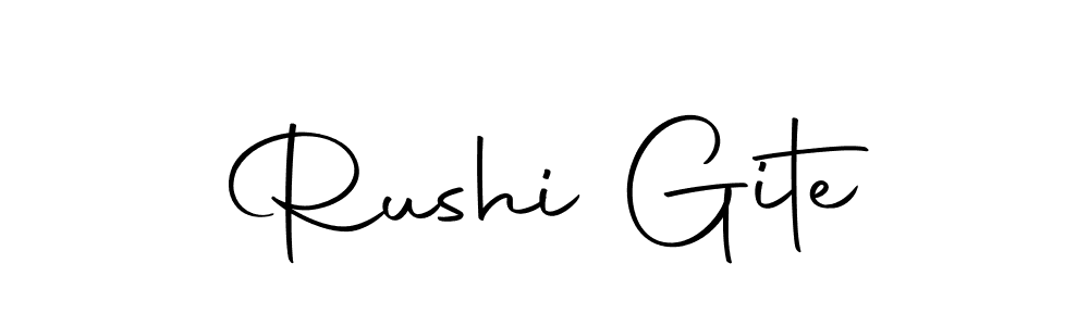 Design your own signature with our free online signature maker. With this signature software, you can create a handwritten (Autography-DOLnW) signature for name Rushi Gite. Rushi Gite signature style 10 images and pictures png