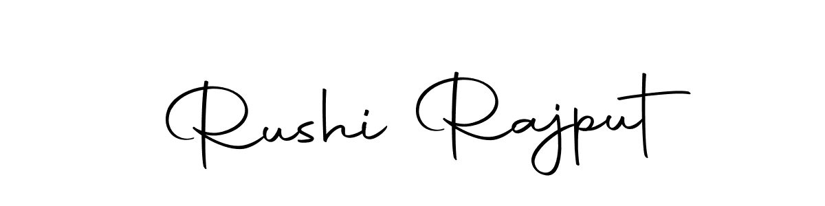 How to make Rushi Rajput name signature. Use Autography-DOLnW style for creating short signs online. This is the latest handwritten sign. Rushi Rajput signature style 10 images and pictures png