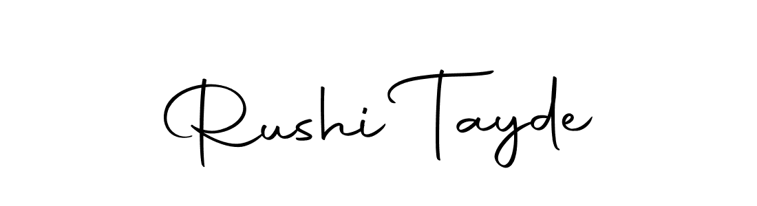 How to make Rushi Tayde name signature. Use Autography-DOLnW style for creating short signs online. This is the latest handwritten sign. Rushi Tayde signature style 10 images and pictures png
