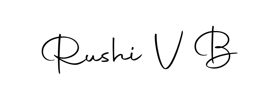 Rushi V B stylish signature style. Best Handwritten Sign (Autography-DOLnW) for my name. Handwritten Signature Collection Ideas for my name Rushi V B. Rushi V B signature style 10 images and pictures png