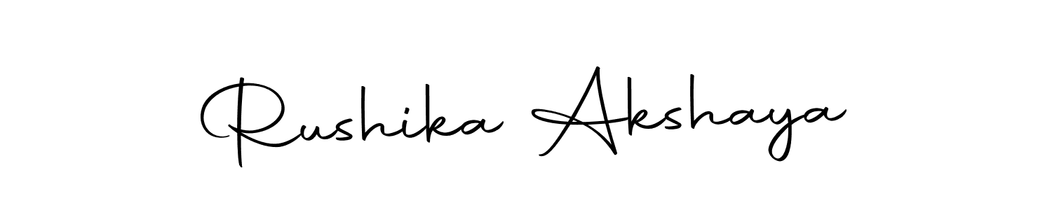 Autography-DOLnW is a professional signature style that is perfect for those who want to add a touch of class to their signature. It is also a great choice for those who want to make their signature more unique. Get Rushika Akshaya name to fancy signature for free. Rushika Akshaya signature style 10 images and pictures png