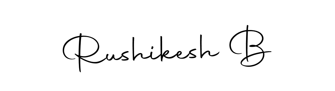 How to make Rushikesh B name signature. Use Autography-DOLnW style for creating short signs online. This is the latest handwritten sign. Rushikesh B signature style 10 images and pictures png