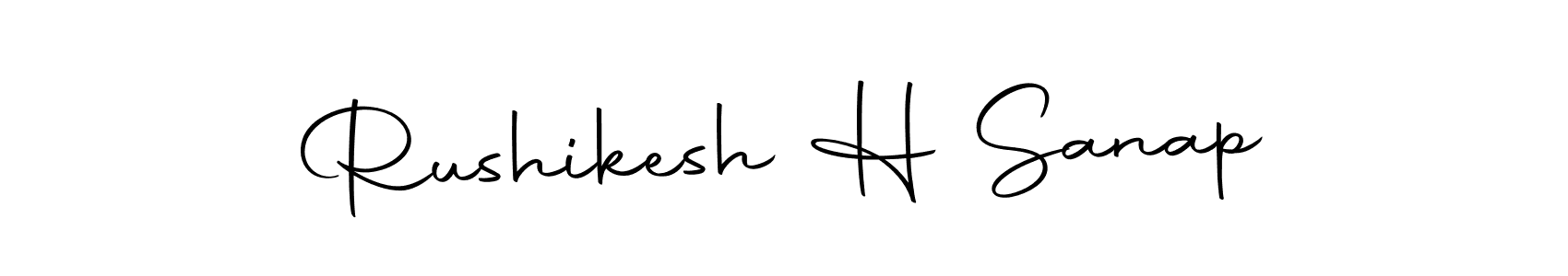 How to make Rushikesh H Sanap name signature. Use Autography-DOLnW style for creating short signs online. This is the latest handwritten sign. Rushikesh H Sanap signature style 10 images and pictures png