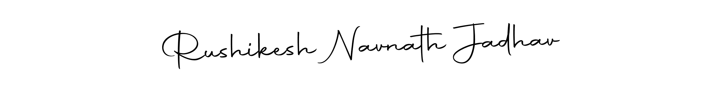 How to make Rushikesh Navnath Jadhav name signature. Use Autography-DOLnW style for creating short signs online. This is the latest handwritten sign. Rushikesh Navnath Jadhav signature style 10 images and pictures png