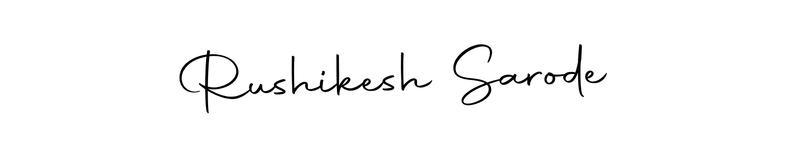 How to make Rushikesh Sarode name signature. Use Autography-DOLnW style for creating short signs online. This is the latest handwritten sign. Rushikesh Sarode signature style 10 images and pictures png