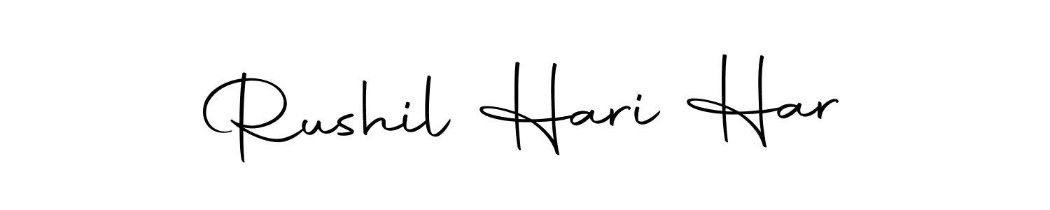 How to make Rushil Hari Har name signature. Use Autography-DOLnW style for creating short signs online. This is the latest handwritten sign. Rushil Hari Har signature style 10 images and pictures png