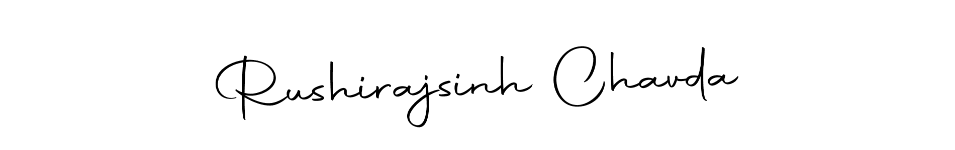 How to make Rushirajsinh Chavda name signature. Use Autography-DOLnW style for creating short signs online. This is the latest handwritten sign. Rushirajsinh Chavda signature style 10 images and pictures png