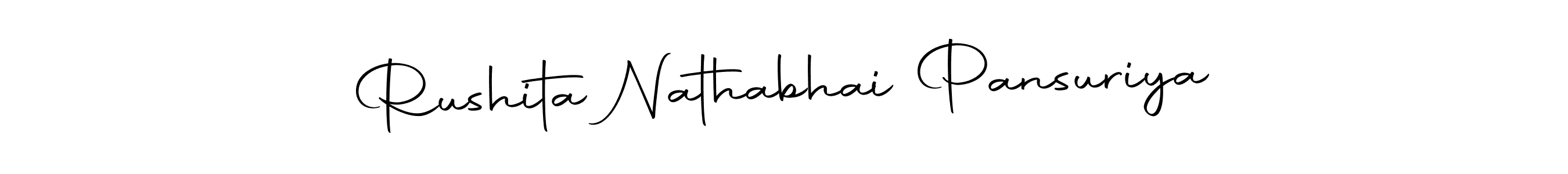 Make a short Rushita Nathabhai Pansuriya signature style. Manage your documents anywhere anytime using Autography-DOLnW. Create and add eSignatures, submit forms, share and send files easily. Rushita Nathabhai Pansuriya signature style 10 images and pictures png