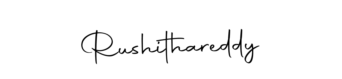 How to make Rushithareddy name signature. Use Autography-DOLnW style for creating short signs online. This is the latest handwritten sign. Rushithareddy signature style 10 images and pictures png