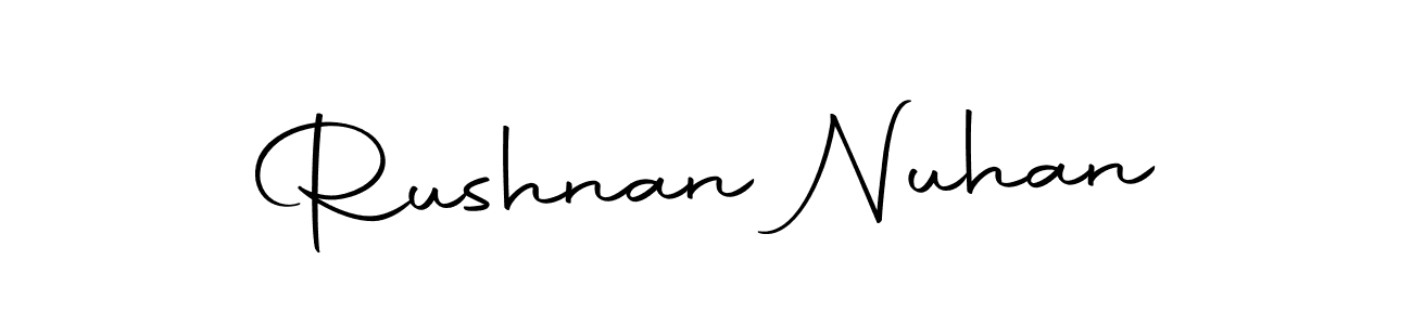 Use a signature maker to create a handwritten signature online. With this signature software, you can design (Autography-DOLnW) your own signature for name Rushnan Nuhan. Rushnan Nuhan signature style 10 images and pictures png