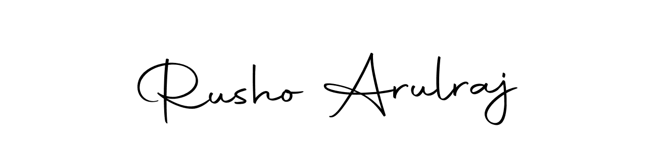 Here are the top 10 professional signature styles for the name Rusho Arulraj. These are the best autograph styles you can use for your name. Rusho Arulraj signature style 10 images and pictures png