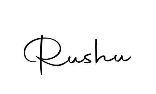 Design your own signature with our free online signature maker. With this signature software, you can create a handwritten (Autography-DOLnW) signature for name Rushu. Rushu signature style 10 images and pictures png