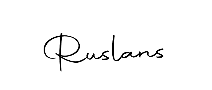 Design your own signature with our free online signature maker. With this signature software, you can create a handwritten (Autography-DOLnW) signature for name Ruslans. Ruslans signature style 10 images and pictures png