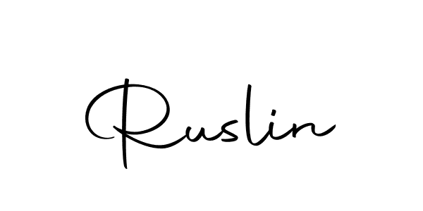 Design your own signature with our free online signature maker. With this signature software, you can create a handwritten (Autography-DOLnW) signature for name Ruslin. Ruslin signature style 10 images and pictures png