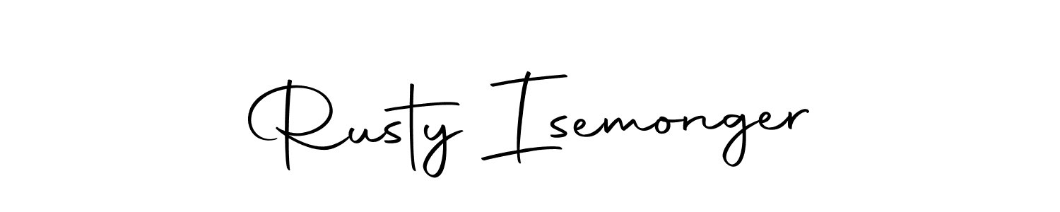 How to make Rusty Isemonger name signature. Use Autography-DOLnW style for creating short signs online. This is the latest handwritten sign. Rusty Isemonger signature style 10 images and pictures png