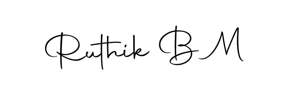 You can use this online signature creator to create a handwritten signature for the name Ruthik B M. This is the best online autograph maker. Ruthik B M signature style 10 images and pictures png