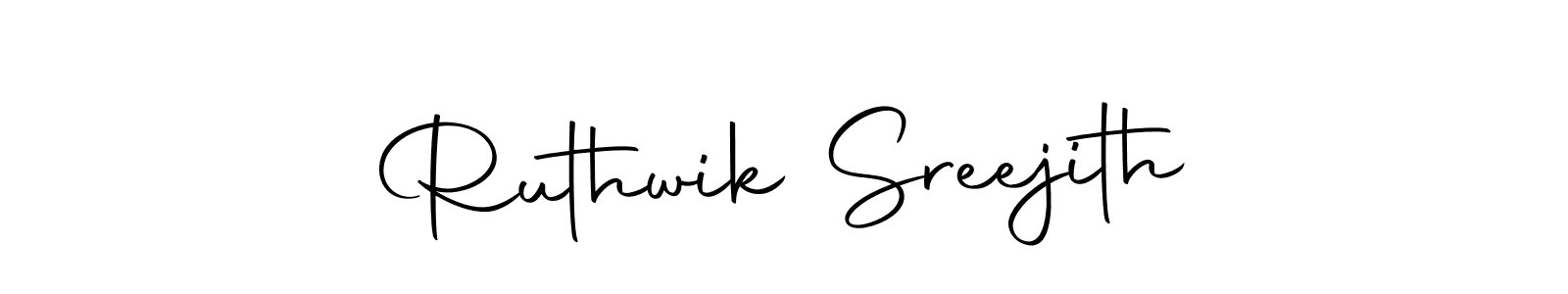 How to make Ruthwik Sreejith name signature. Use Autography-DOLnW style for creating short signs online. This is the latest handwritten sign. Ruthwik Sreejith signature style 10 images and pictures png