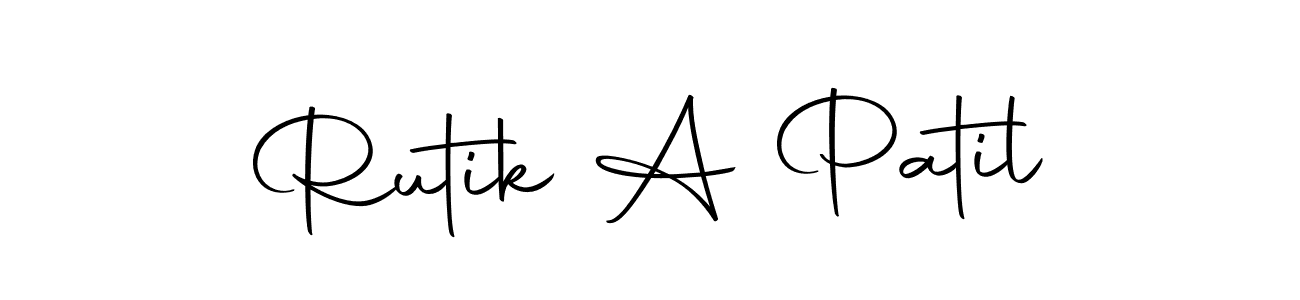 This is the best signature style for the Rutik A Patil name. Also you like these signature font (Autography-DOLnW). Mix name signature. Rutik A Patil signature style 10 images and pictures png