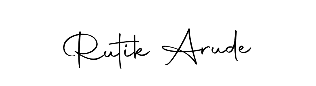 Rutik Arude stylish signature style. Best Handwritten Sign (Autography-DOLnW) for my name. Handwritten Signature Collection Ideas for my name Rutik Arude. Rutik Arude signature style 10 images and pictures png