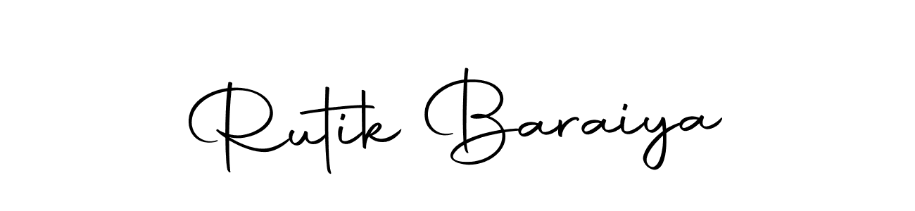 Make a beautiful signature design for name Rutik Baraiya. With this signature (Autography-DOLnW) style, you can create a handwritten signature for free. Rutik Baraiya signature style 10 images and pictures png