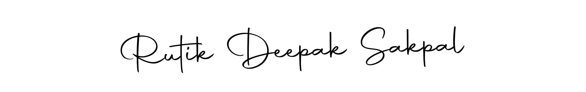 How to make Rutik Deepak Sakpal name signature. Use Autography-DOLnW style for creating short signs online. This is the latest handwritten sign. Rutik Deepak Sakpal signature style 10 images and pictures png