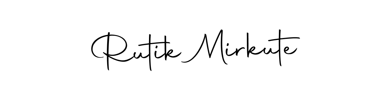You can use this online signature creator to create a handwritten signature for the name Rutik Mirkute. This is the best online autograph maker. Rutik Mirkute signature style 10 images and pictures png