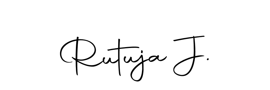 You should practise on your own different ways (Autography-DOLnW) to write your name (Rutuja J.) in signature. don't let someone else do it for you. Rutuja J. signature style 10 images and pictures png