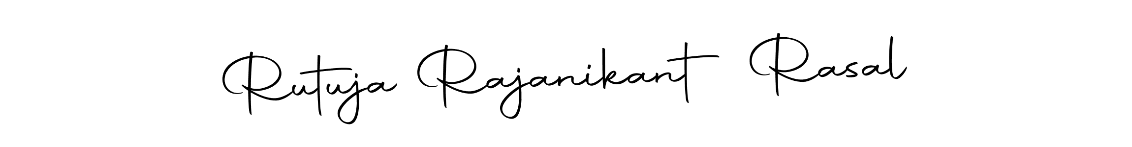 This is the best signature style for the Rutuja Rajanikant Rasal name. Also you like these signature font (Autography-DOLnW). Mix name signature. Rutuja Rajanikant Rasal signature style 10 images and pictures png