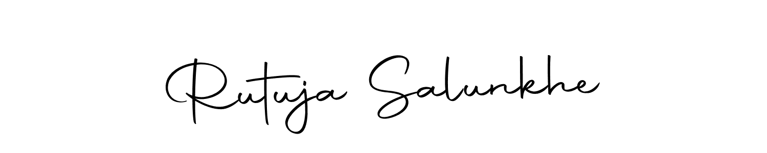 How to make Rutuja Salunkhe name signature. Use Autography-DOLnW style for creating short signs online. This is the latest handwritten sign. Rutuja Salunkhe signature style 10 images and pictures png