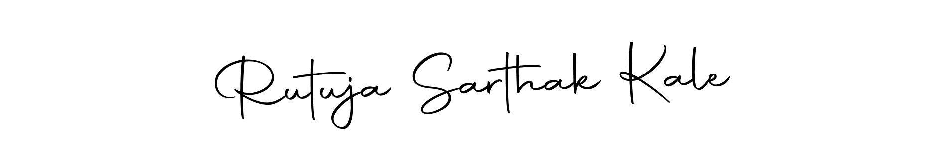 How to make Rutuja Sarthak Kale name signature. Use Autography-DOLnW style for creating short signs online. This is the latest handwritten sign. Rutuja Sarthak Kale signature style 10 images and pictures png