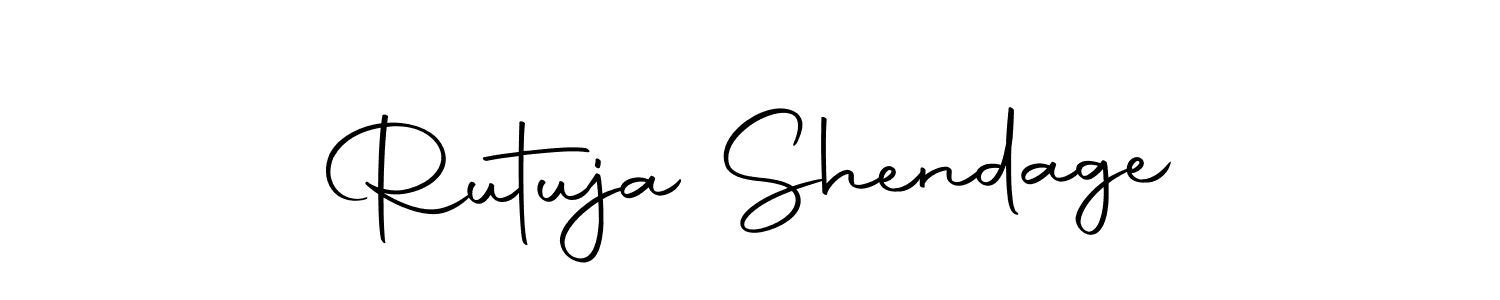 How to make Rutuja Shendage name signature. Use Autography-DOLnW style for creating short signs online. This is the latest handwritten sign. Rutuja Shendage signature style 10 images and pictures png