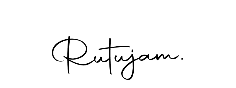 The best way (Autography-DOLnW) to make a short signature is to pick only two or three words in your name. The name Rutujam. include a total of six letters. For converting this name. Rutujam. signature style 10 images and pictures png